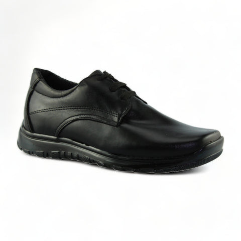 Zapatos Escolares De Piel Para Niño Estilo 0103Gu17 Marca Guasequi Acabado Piel Color Negro