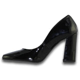 Zapatillas Para Mujer Tacon Cuadrado Estilo 0201St5 Marca Steve Madden Acabado Charol Color Negro