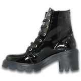 Botas Para Mujer De Moda Con Tacon Estilo 0002Mi5 Marca Miriam Sarahi Acabado Charol Color Negro