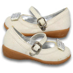Zapatos Para Niña Balerinas Estilo 0831Be14 Marca Betsy Acabado Sintetico Color Blanco Brillos