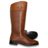 Botas Para Mujer Largas Con Tacon Bajito Estilo 5079Tr5 Marca Tropicana Acabado Simipiel Color Coñac
