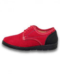 Zapatos Casuales Para Niño Estilo 0489Al17 Marca Albertts Acabado Durazno Piel Color Rojo Negro