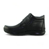Zapatos Con Velcro Escolares Para Niño Estilo 0056Pe21 Marca Perikin Acabado Piel Color Negro