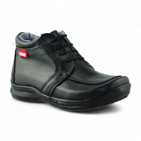 Zapatos Escolares Con Velcro De Niño Estilo 0070Pe21 Marca Perikin Acabado Piel Color Negro