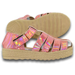 Sandalias Para Niña  Comodas Estilo 0220Be17 Marca Becerra Acabado Piel Color Oro Rosa