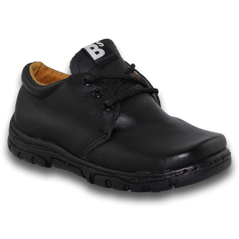 Zapatos Escolares  Para Niño Estilo 1208Ba17 Marca Babe Shoes Acabado Piel Color Negro