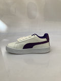 0456PU21 TENIS CASUALES PARA NIÑA COLOR BLANCO MORADO FLORES