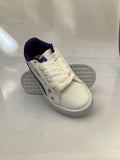 0456PU21 TENIS CASUALES PARA NIÑA COLOR BLANCO MORADO FLORES