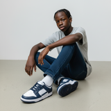 3030NI5 TENIS CASUALES JUVENILES COLOR BLANCO MARINO