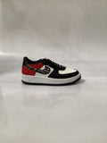 1100NI21 TENIS CASUALES PARA NIÑO COLOR NEGRO BLANCO ROJO