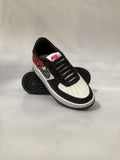 1100NI21 TENIS CASUALES PARA NIÑO COLOR NEGRO BLANCO ROJO