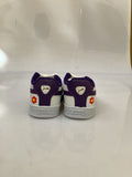 0456PU21 TENIS CASUALES PARA NIÑA COLOR BLANCO MORADO FLORES