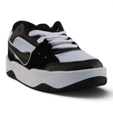 Tenis juveniles Su Favorita en color negro y blanco con suela chunky, fabricados en nobuck y malla para uso urbano.