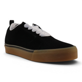Tenis de skate Su Favorita juveniles en color negro con suela ámbar y detalles en blanco para uso casual