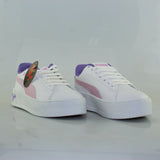 0456PU21 PUMA TENIS CASUALES PARA NIÑA COLOR BLANCO ROSA LILA
