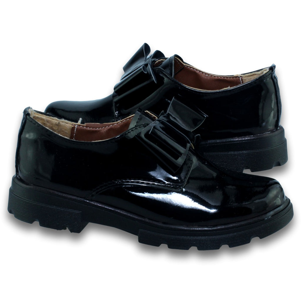 Zapatos Para Niña Casuales Con Moño Charol Negro Cómodos negro 15 Incógnita  031ND6
