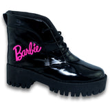 Botas Para Niña De Barbie Estilo 0101Da17 Marca Dasilba Acabado Charol Color Negro