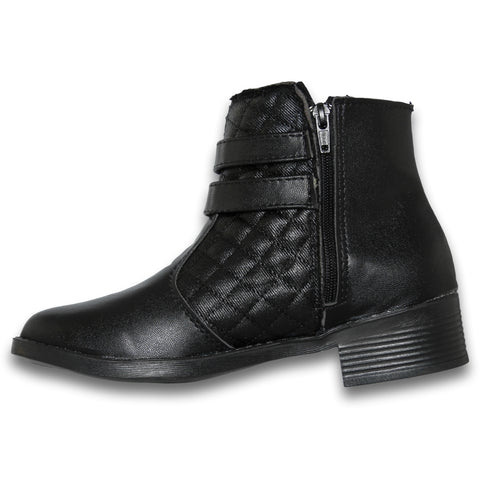 Botas Para Dama Acabado Sintetico Tacon De 1 Y 2Hebillas Estilo