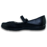 Zapatos Para Niña Escolares Con Flor Estilo 0611To5 Marca Top 5 Acabado Simipiel Color Negro