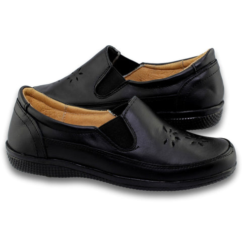 Abuelo Nebu ficción Zapatos De Descanso Acojinados Para Mujer Estilo 0802Am5 Marca Amparo  Acabado Piel Color Negro