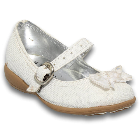 Zapatos Para Niña Balerinas Con Moño Estilo 0820Be14 Marca Betsy Acabado Sintetico Color Blanco