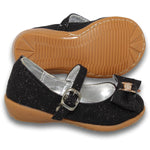 Zapatos Para Niña Balerinas Con Moño Estilo 0828Be14 Marca Betsy Acabado Sintetico Color Negro Brillos