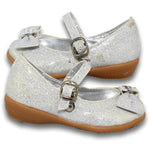 Zapatos Para Niña Balerinas Con Moño Estilo 0828Be14 Marca Betsy Acabado Sintetico Color Plata Brillos