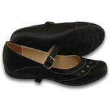 Zapatos Para Niña  Escolares Comodos Estilo 0966An5 Marca Anel Acabado Simipiel Color Negro