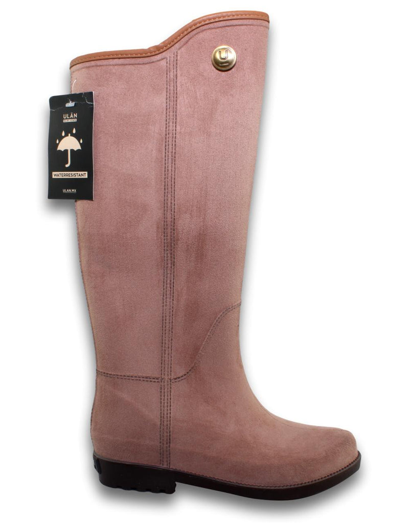 Bota Termica Contra El Agua Para Mujer Estilo 3221Ul5 Marca Ulan Acabado Hule Color Beige