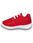 Tenis Comodos Para Niño Estilo 0350Al14 Marca Alcansame Acabado Textil Color Rojo