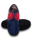 Zapatos Casuales Para Niño Estilo 0481Al21 Marca Albertts Acabado Durazno Color Azul Rojo